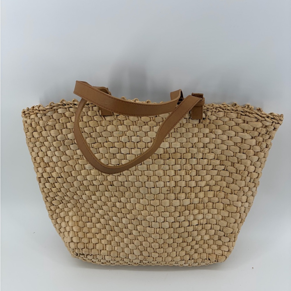 Unbranded Woven Sea Grass Tote Purse Tan Beige Large Bag - Picture 3 of 8